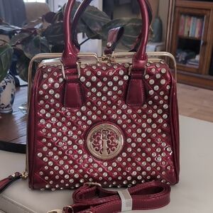 Elegant Red Rhinestone Studded Handbag
